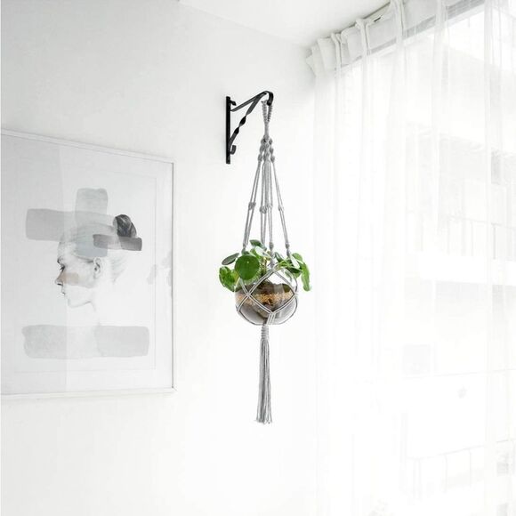 🌴 Macrame Plant Hanger | 41” Grey - Picture 3 of 10